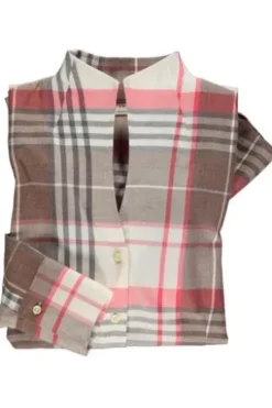 ETERNA Flanell-Bluse orange kariert mit Kelchkragen