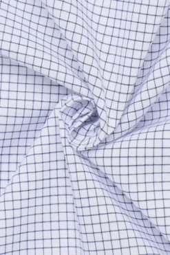 ETERNA Hemd blau kariert Comfort Fit Langarm