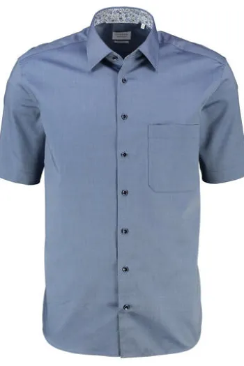 ETERNA Hemd marine Comfort Fit Kurzarm