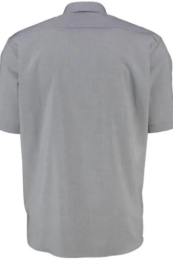 ETERNA Hemd navy gemustert Comfort Fit Kurzarm