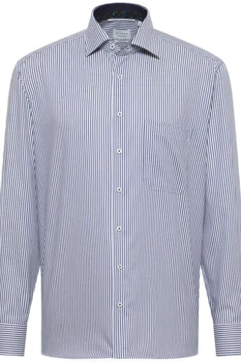 ETERNA Hemd navy gestreift comfort fit Langarm