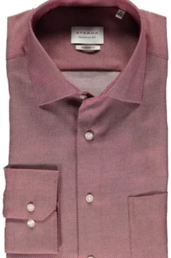 ETERNA Hemd rot gemustert Comfort Fit Langarm