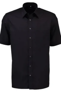 ETERNA Hemd schwarz Comfort Fit Kurzam Popeline
