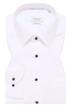 ETERNA Hemd weiss gemustert Comfort Fit Langarm