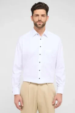 ETERNA Hemd weiss gemustert Comfort Fit Langarm