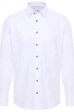 ETERNA Hemd weiss gemustert Comfort Fit Langarm