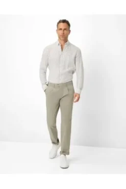 EUREX BY BRAX Bundfalten Baumwoll Hose Fred khaki