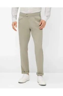 EUREX BY BRAX Bundfalten Baumwoll Hose Fred khaki