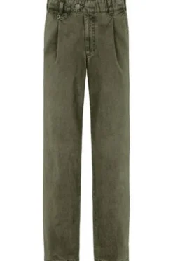 EUREX BY BRAX Bundfalten-Jeans Fred oliv kariert Regular Fit Langarm