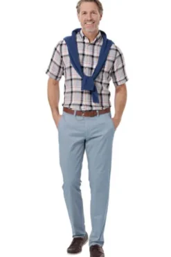 EUREX BY BRAX Tiefbund-Baumwoll-Stretch-Hose Jim hellblau Chino-Form