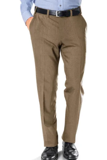 EUREX BY BRAX Tiefbund Schurwoll-Stretch-Hose Jan hellbraun