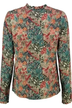 FELICITAS Bluse Bella koralle im floralen Dessin