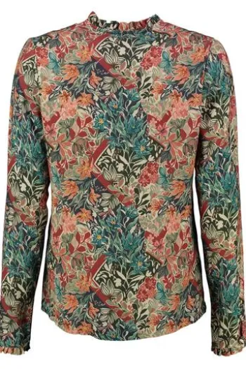 FELICITAS Bluse Bella koralle im floralen Dessin