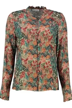 FELICITAS Bluse Bella koralle im floralen Dessin