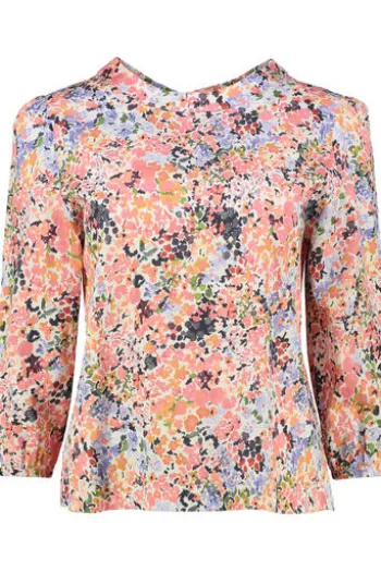 FELICITAS Bluse koralle geblümt im floralen Dessin