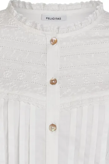 FELICITAS Bluse weiß mit Spitzeneinsatz