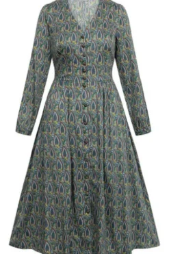 FELICITAS Kleid Karlinda saphir gemustert im floralen Design
