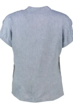 FELICITAS Leinen-Bluse rauchblau 1/2-Arm in hautsympathischer Natur-Qualität