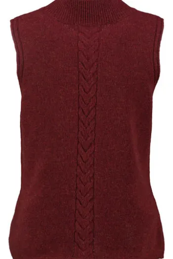 FELICITAS Pullunder bordeaux mit Zoptstrickmuster