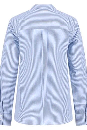 FYNCH HATTON Bluse azur blue gestreift Langarm