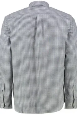 FYNCH HATTON Hemd blau/beige kariert Regular Fit Langarm