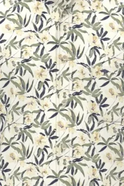 FYNCH HATTON Hemd pale yellow geblümt Casual Fit
