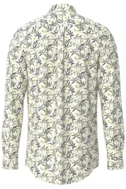 FYNCH HATTON Hemd pale yellow geblümt Casual Fit