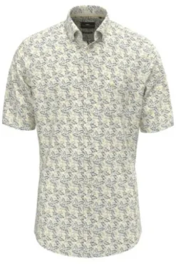 FYNCH HATTON Hemd pale yellow geblümt Casual Fit