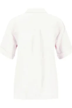 FYNCH HATTON Leinen-Bluse milk Kurzarm