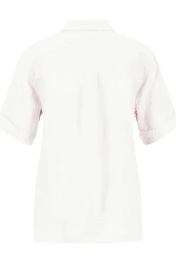 FYNCH HATTON Leinen-Bluse milk Kurzarm