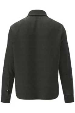 FYNCH HATTON Leinen Overshirt Herringbone dark khaki Casual Fit