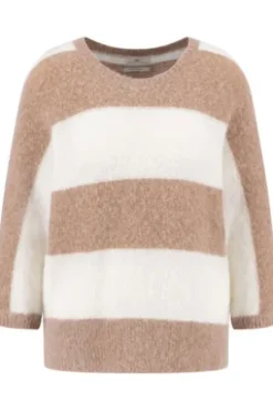 FYNCH HATTON Pullover cappuccino gestreift 3/4-Arm