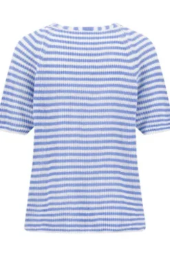 FYNCH HATTON Pullover cornflower blue gestreift Kurzarm