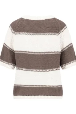 FYNCH HATTON Pullover milk gestreift Kurzarm