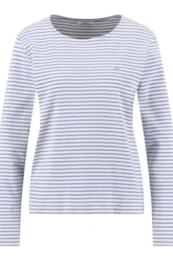 FYNCH HATTON Shirt cornflower blue gestreift Langarm