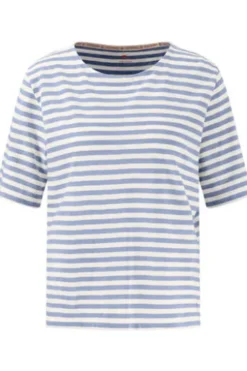 FYNCH HATTON Shirt light blue gestreift Kurzarm
