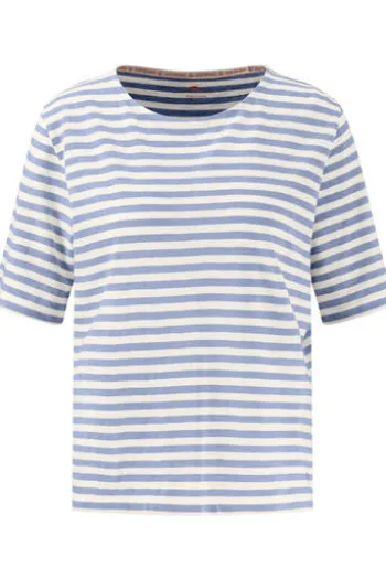 FYNCH HATTON Shirt light blue gestreift Kurzarm