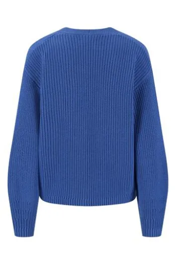 FYNCH HATTON Strickjacke pacific blue im trendigen Rippstrick