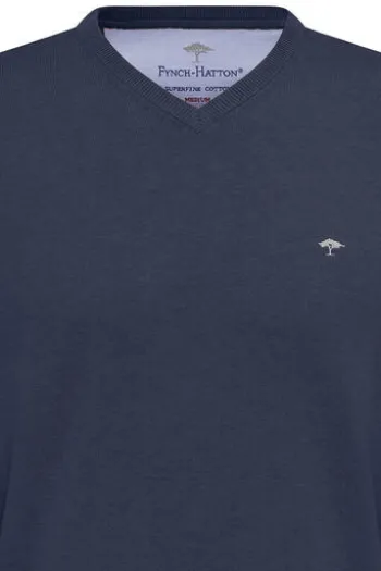 FYNCH HATTON V-Auschnitt Pullover night