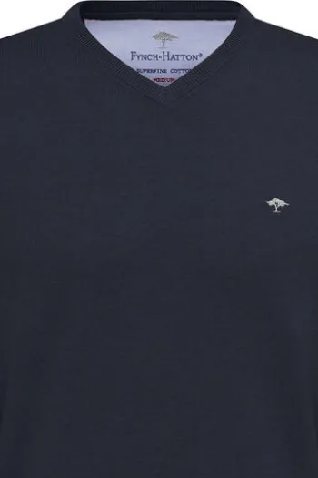 FYNCH HATTON V-Ausschnitt Pullover navy Casual Fit