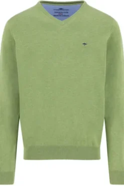 FYNCH HATTON V-Ausschnitt Pullover avocado Casual Fit
