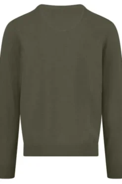 FYNCH HATTON V-Ausschnitt Pullover dark khaki Casual Fit