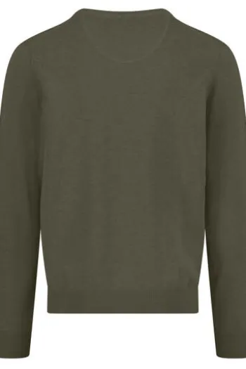 FYNCH HATTON V-Ausschnitt Pullover dark khaki Casual Fit