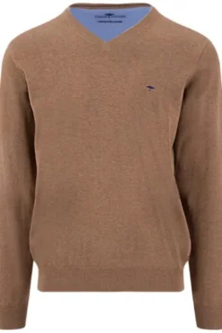 FYNCH HATTON V-Ausschnitt Pullover elephant grey Casual Fit