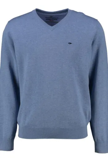 FYNCH HATTON V- Ausschnitt Pullover blau