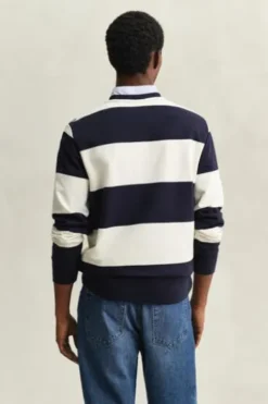 GANT C-Neck Sweatshirt evening blue gestreift Regular Fit