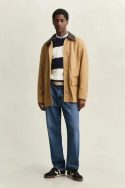GANT C-Neck Sweatshirt evening blue gestreift Regular Fit