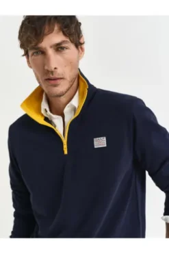 GANT Contrast Half Zip Troyer evening blue