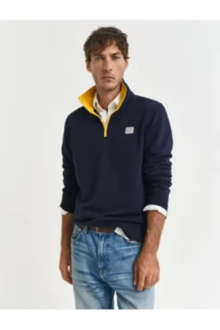 GANT Contrast Half Zip Troyer evening blue