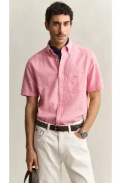GANT Hemd rose pink Regular Fit Kurzarm
